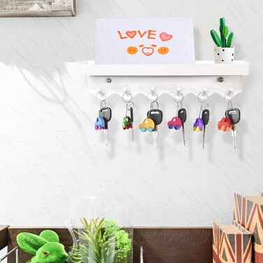 Тримач для ключів Echehi з 6 гачками, 2 способи встановлення, стійка для ключів без свердління Підходить для вхідних груп і за две