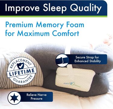 Медично розроблена подушка для колін - Ортопедичний клин з піни з пам&39яттю форми для сну на боці, ішіасу, болю в попереку - Подушка для ніг для сну на боці - включаючи медичний посібник, білий