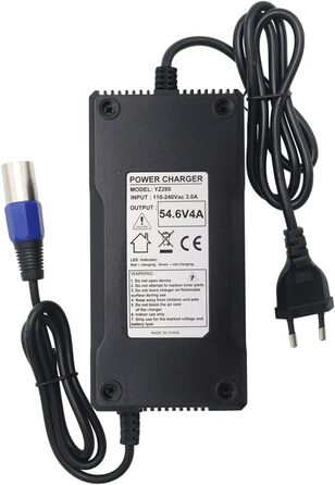 Блок живлення зарядного пристрою 54,6 В 4 А для зарядного пристрою 48 В з акумуляторами 13S для електровелосипеда, скейтборда, велосипеда