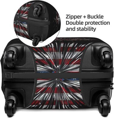 Чохол для валізи Пілотний кокпіт, захист від пилу та подряпин, принт Американський прапор та феєрверк, розмір 90