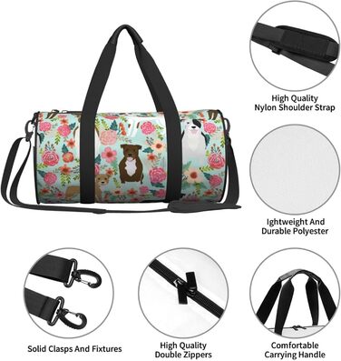 Спортивна сумка, дорожня сумка, з принтом тварин, сумка на нічліг, чорна, універсальний розмір, сумка для подорожей