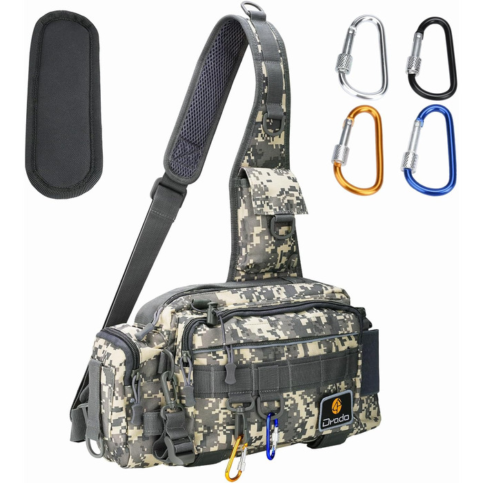 Рибальська сумка Noosverl, сумка для рибалки водонепроникний зносостійкий рибальський рюкзак для рибальського приладдя з 4 карабінами