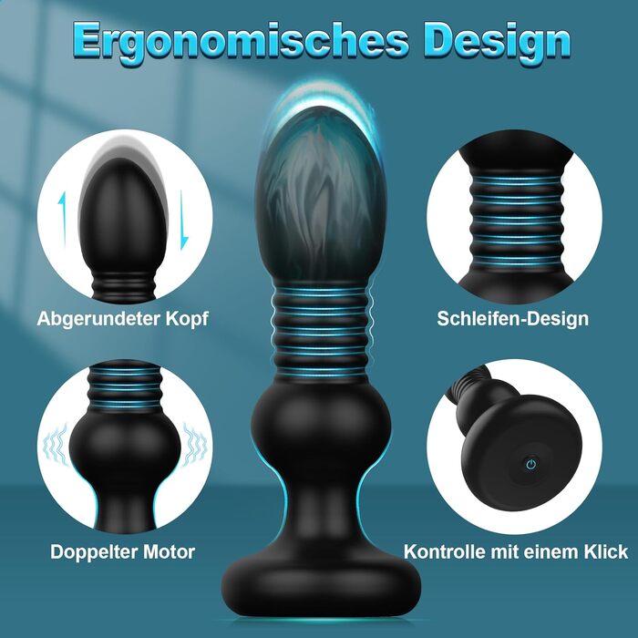 Анальний вібратор YICOCO для чоловіків, 5 режимів вібрації та 5 режимів поштовху, з пультом