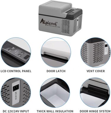 Автомобільний холодильник Alpicool C12, 12 В, 12 В, автомобільний холодильник, портативний, тихий, кемпінг, холодильник, морозильн