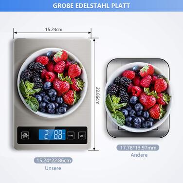 Кухонні ваги цифрові, кухонні ваги 10 кг сірі цифрові ваги Побутові ваги цифрові, електронні ваги кухонні з великою поверхнею зваж