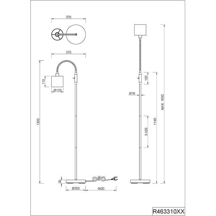 Торшер Reality Lamp Tommy R46335979, матовий метал, тканинний абажур золотистий колір, ексклюзивний 5 шт. E14 (білий, торшер 1-полум'я)