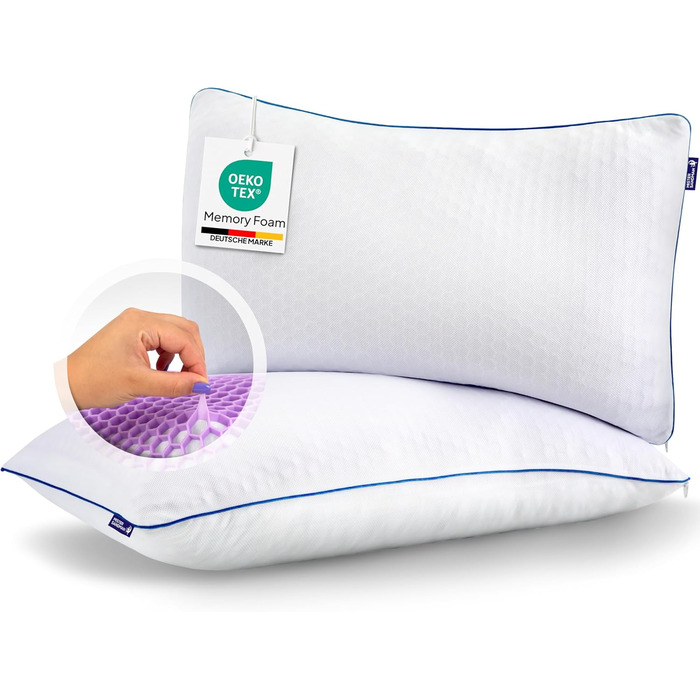Подушка Mister Sandman 40x80 см Ергономічна подушка для сну з піною з ефектом пам&39яті та інноваційною сіткою Honeycomb GelFlex Для сну на боці, спині та животі Дихаюча та гіпоалергенна