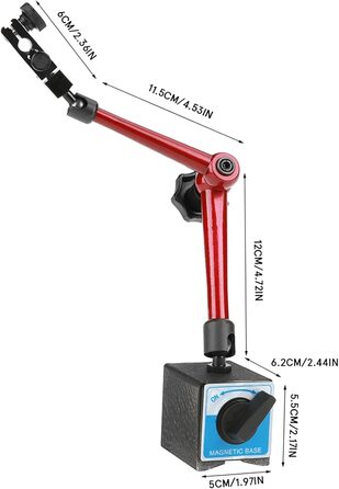 Циферблат з магнітним тримачем, магнітна підставка Вимірювальна підставка для тримача циферблата 350 мм Регульований універсальний тримач на магнітній основі Магнітна вимірювальна підставка з центральним затискачем