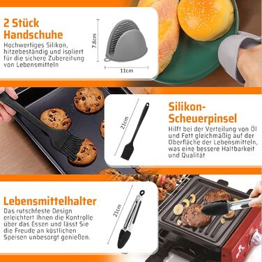 Набір аксесуарів для фритюрниці з 9 предметів для Ninja Foodi Dual AF300EU, AF400EU, Princess 182068, включаючи силіконову вставку для фритюрниці та решітки для фритюрниці тощо, аксесуари для фритюрниці з подвійними кошиками 7.6 л-9.5 л тип A