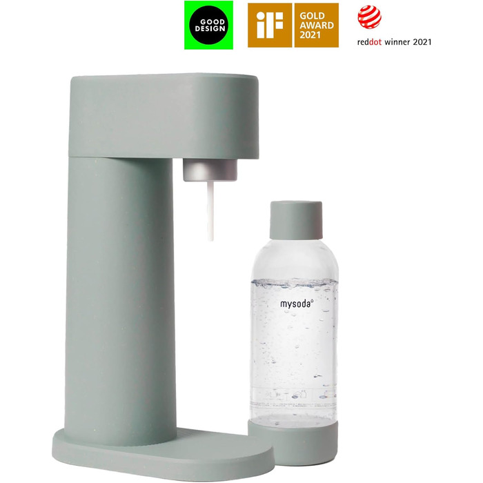 Деревний поновлюваний деревний композитний виробник газованої води з пластиковою пляшкою без BPA об'ємом 1 л (без балона CO2) - Шавлія зелена (голуб)