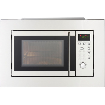 Вбудована мікрохвильова піч MW800-20.8 EB Варильна камера 20 л 800 Вт 5 рівнів потужності 8 програм Кришка з нержавіючої сталі 59,5см Поворотний стіл 24,5см Функція розморожування