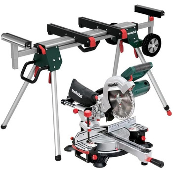 Поперечна пила Metabo KGS 216 M Set (690966000) Картонна коробка з підставкою KSU 251, розміри 760 x 475 x 340 мм, опорна поверхня 345 x 730 мм, макс. ширина різання 90/45 305 / 205 мм. Ширина різання 90/45 305 / 205 мм