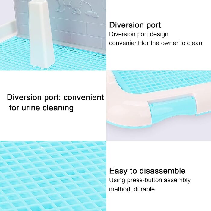 Туалет для собак SONK, сітчастий котячий парканчик для тренувального туалету для собак чоловічої статі та маленьких собак (синій)