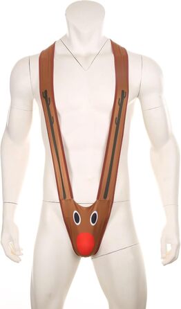 Чоловічий стрінг RSLOVE Borat Style, з новорічним оленем, еластичний, M