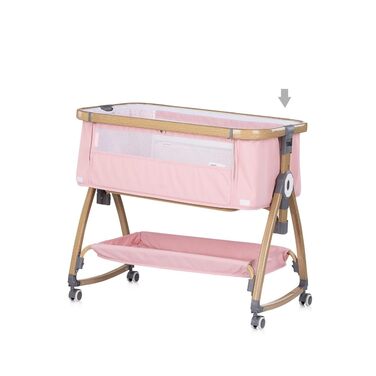Дитяче ліжечко Chipolino Charisma, матрац, регульована висота, колеса, відділення для зберігання, ремінь, рожевий