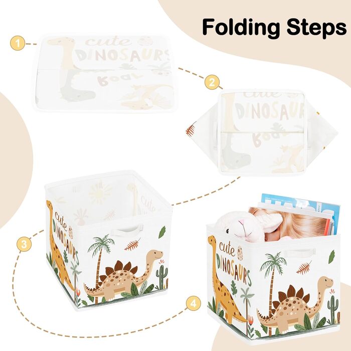 Коробка для зберігання 3 шт. и бохо динозавр кошик для зберігання дітей складаний пальмовий кубик для зберігання яєць іграшок, книг, одягу, кактусів, 30