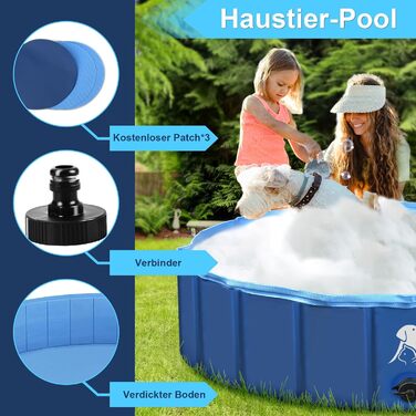 160 * 30CM Dog Bath Bath Stable Swimming Pool Pet Baby Swimming Pool Non-Slip Portable Blue, 160 * 30CM Dog Bath Bath Stable Swimming Pool Pet Baby Swimming Pool Non-Slip Portable Blue