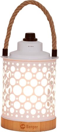 Ліхтар для кемпінгу BERGER Squillo Ліхтар для кемпінгу з акумуляторною батареєю та USB-портом живлення 3 регульовані колірні температури Акумуляторний кемпінговий ліхтар для використання без живлення від мережі Ліхтар для кемпінгу на випадок відключення е