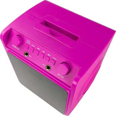 Караоке-машина RockJam 10 Вт, акумуляторна, з двома мікрофонами, рожева