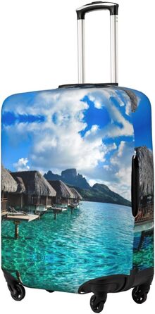 Чохол для валізи Морський пейзаж, еластичний захист від подряпин та пилу, чорний, розмір 85 см