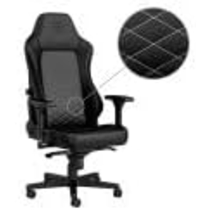 Ігрове крісло noblechairs Hero, вантажопідйомність 150 кг, офісне крісло зі штучної шкіри, ергономічне, письмове крісло, чорний/платиново-білий, обертове комп&39ютерне крісло з колесами, ігрове крісло, в комплекті подушка, чорна/біла штучна шкіра