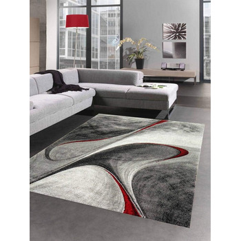 Килим для вітальні сучасний килим для вітальні абстрактний в сіро-червоному кольорі розмір 200 x 290 см 200 x 290 см сірий, червон
