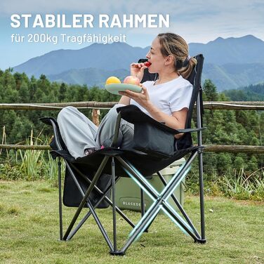 Складаний кемпінговий стілець TIMBER RIDGE, 2 шт., вантажопідйомність 200 кг, великий, ширина сидіння 63 см, зручний м&39який складний стілець з ізольованою сумкою-холодильником, кемпінговий стілець, складний стілець, садовий стілець, стілець для риболовл