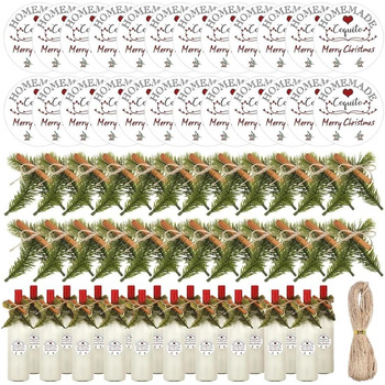 Різдвяні наклейки на пляшки вина Coquito та гілочки кориці, різдвяні етикетки для пляшок напоїв, свята, Різдво, аксесуари для вечірок, прикраса столу (без пляшки вина), 97 шт.