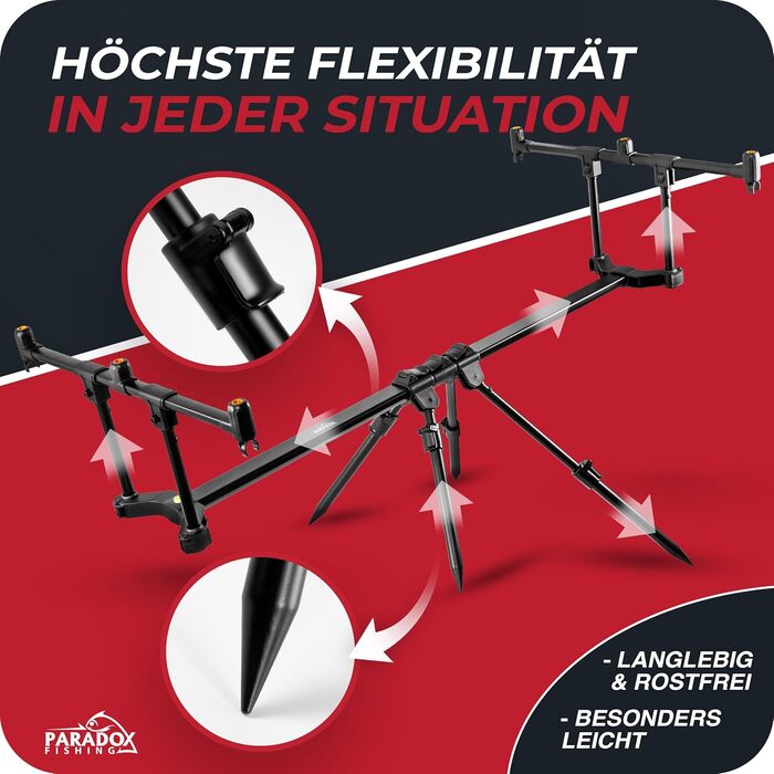 Тримач для вудок Rod Pod на 3 вудки гнучко регульований Тримач для вудок Rod Pod для риболовлі ловля коропа