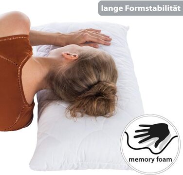 Подушка з піни з ефектом пам&39яті (40x80 см) Ергономічна подушка для підтримки шиї з ефектом пам&39яті Ортопедична подушка для підтримки шиї Дихаюча подушка для сну для алергіків 40 x 80 см