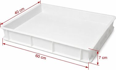Коробка для тіста для піци Morleos 5 шт. 60x40x7 см Біла Зроблено в Італії Коробка для розстойки, Коробка для тіста, Лоток для тіста, Лоток для тіста, Коробка для дріжджів Штабелюється Тісто для піци - вафель - торта - хліба