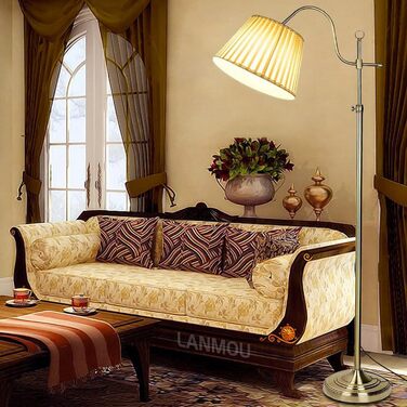 12W LED Floor Lamp Regulable with Remote Control, White Fabric Lamp Lamp, Retro Metal Copper Floor Lamp for Bedroom Office Office Hotel, E27 Socket Max 60W, 12W LED Floor Lamp Regulable with Remote Control, White Fabric Lamp Lamp, Retro Metal Copper Floor