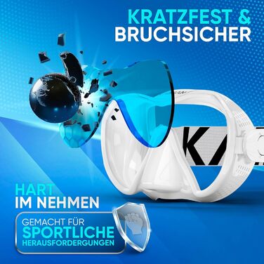 Новий комплект для підводного плавання KAIMANA AquaVision Elite для дорослих, що включає сумку для перенесення, зручну маску для підводного плавання для дорослих, альтернативу масці для підводного плавання, маску для підводного плавання з тканинним/силіко