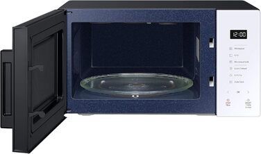 Мікрохвильова піч з грилем, 23 л, 800 Вт, керамічна, емальована, гриль для смаження та підставки Eco, біла 23 л 800 Вт Білий, 23T5018CW