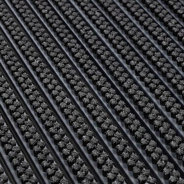 Килимок для дверей Floordirekt Power Brush 60 x 90 см, чорний - Килимок для брудозбірників, килимок для дверей для використання всередині та зовні приміщень - Килимок для дверей, скребок для взуття, килимок для входу, чорний 60 x 90 см