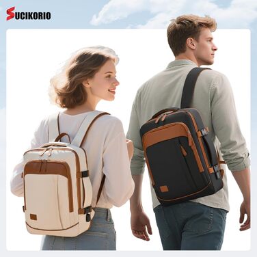 Рюкзак для подорожей Lufthansa KLM, розширюваний 5 см, 40x30x15 см, British Airways Air France, ручна поклажа, літак, з 3 кишенями, водонепроникний, для ноутбука, 15,6 дюймів, з USB, чорний