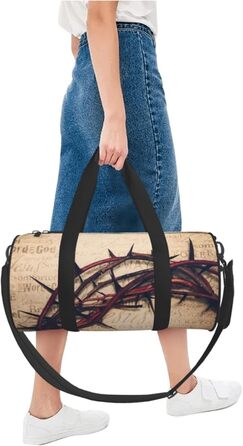 Дорожня сумка зі зміїної шкіри, кругла, великої місткості, легка та міцна, ідеальний подарунок для походів, відпустки, ділових поїздок та іншого, з орнаментом Корона терня, універсальний розмір