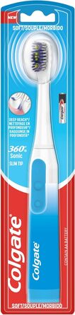 Зубна щітка на батарейках Colgate 360 м&39яка - змінна насадка для щітки - батарейки в комплекті