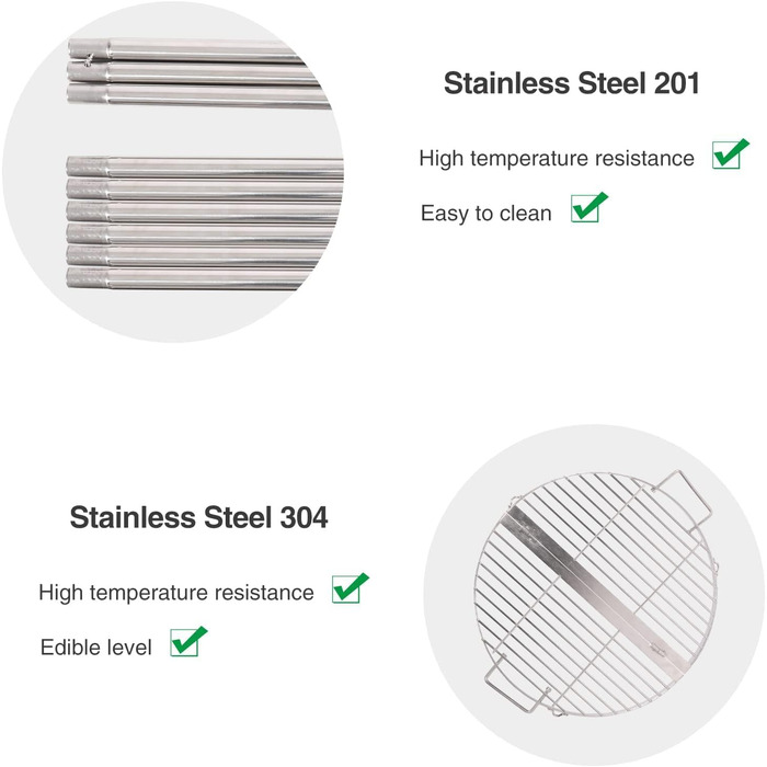 Поворотний гриль REDCAMP з решіткою для гриля, включаючи ланцюги, регульована висота, поворотний гриль для кемпінгу з нержавіючої сталі з круглою решіткою для гриля та сумкою для перенесення для барбекю на свіжому повітрі, сріблястий