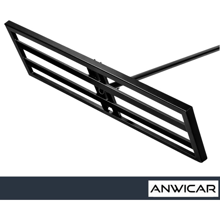 Гребінь для вирівнювання газону з нержавіючої сталі 60x30 см з ручкою 150 см - Міцний вирівнювач для рівномірного догляду за газоном - Ракель для вирівнювання піску та розгладження газону для саду та спортивних майданчиків