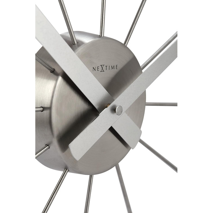Настінний годинник techno line XXL NeXtime Plug Inn Silver 261 ZI, дерево, 60х60х4.2 см
