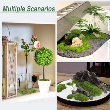 Г штучний мох для декорування, штучний мох для крафта, штучний мох, декоративний штучний мох, штучний декоративний мох, крафтовий мох для стіни, дитячого ліжечка, акваріума, ліжечка, виготовлення моделей (зелений), 150