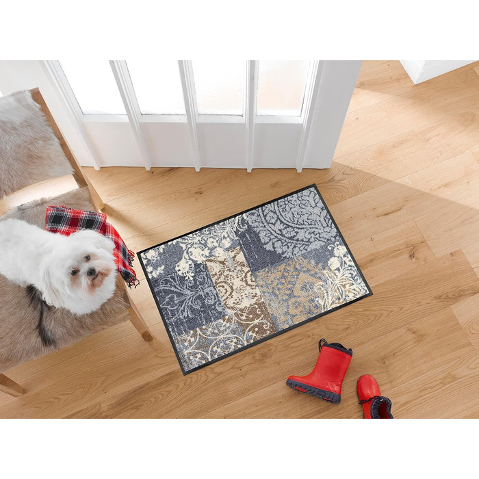 Килимок для дверей, що прається та сушиться, сірий Armonia 50x75 см, для використання всередині та зовні приміщень, можна прати 50 x 75 см (прямокутний)