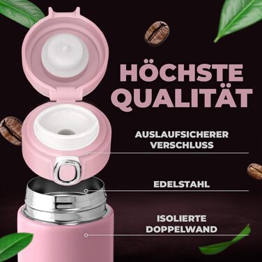 Термокружка Maverton з гравіюванням, 400 мл - Пляшка для води з нержавіючої сталі - зі світлодіодним дисплеєм температури - Герметична, 100 водонепроникна - Для жіночих днів народження - Рожева - Сова