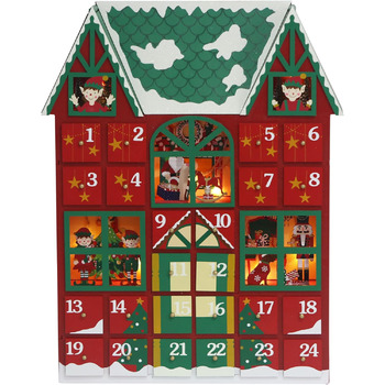 Різдвяний адвент-календар-будиночок з дерева з 24 шухлядами PIONEER-EFFORT