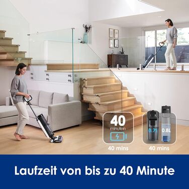Акумуляторний миючий пилосос Tineco Floor One S7 Pro восо-сухий прибирання, 40 хв роботи, центрифужне сушіння, двостороннє очищення країв, Smart-сенсор, подовжений термін служби батареї, самоочищення, підходить для шерсті тварин