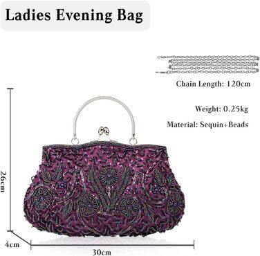 Жіноча перлинна сумочка ручної роботи з квітковим візерунком. Елегантне вінтажне клатч, невелика сумочка на ланцюжку через плече для вечірок, банкетів, весіль та випускних