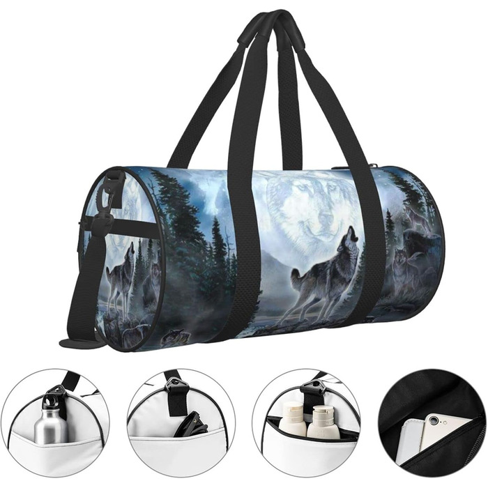 Містка дорожня сумка Moon Wolf, легка та довговічна, ідеальний подарунок для подорожей, походів, відряджень та іншого, універсальний розмір