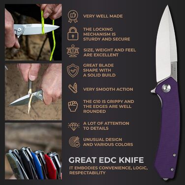 Кишеньковий складаний ніж Firebird GANZO Adimanti Skimen-PL, рукоятка G10 з кліпсою та склобій, клинок зі сталі D2, мисливський, р