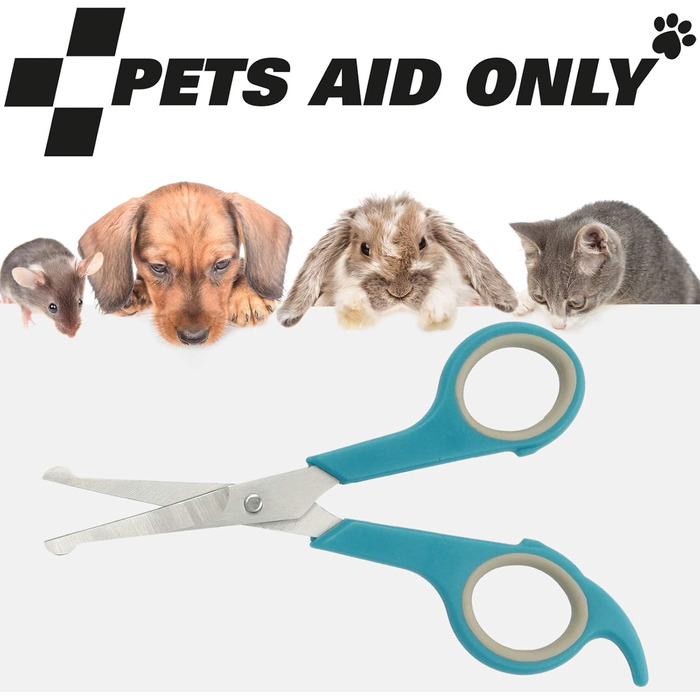 Ножиці для грумінгу Pets Aid Only, із заокругленим кінчиком, ножиці для лап, загальна довжина 14,8 см, довжина леза 5,1 см, сріблясті, легована сталь